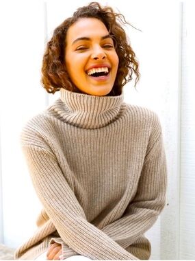 Jenni Kayne Cashmere Oversized Turtleneck Sweater NEW NWT